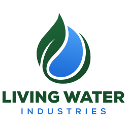 Living Water Industries logo featuring a green and blue water droplet design, representing their focus on reliable water storage solutions and services.